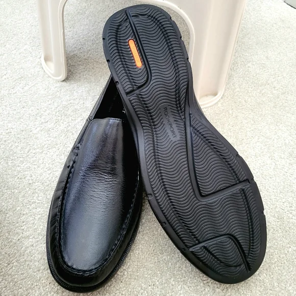 Rockport Loafers Size 11.5 M Rockport Palmer Black Leather Slip-On Dress Shoes - Picture 12 of 16